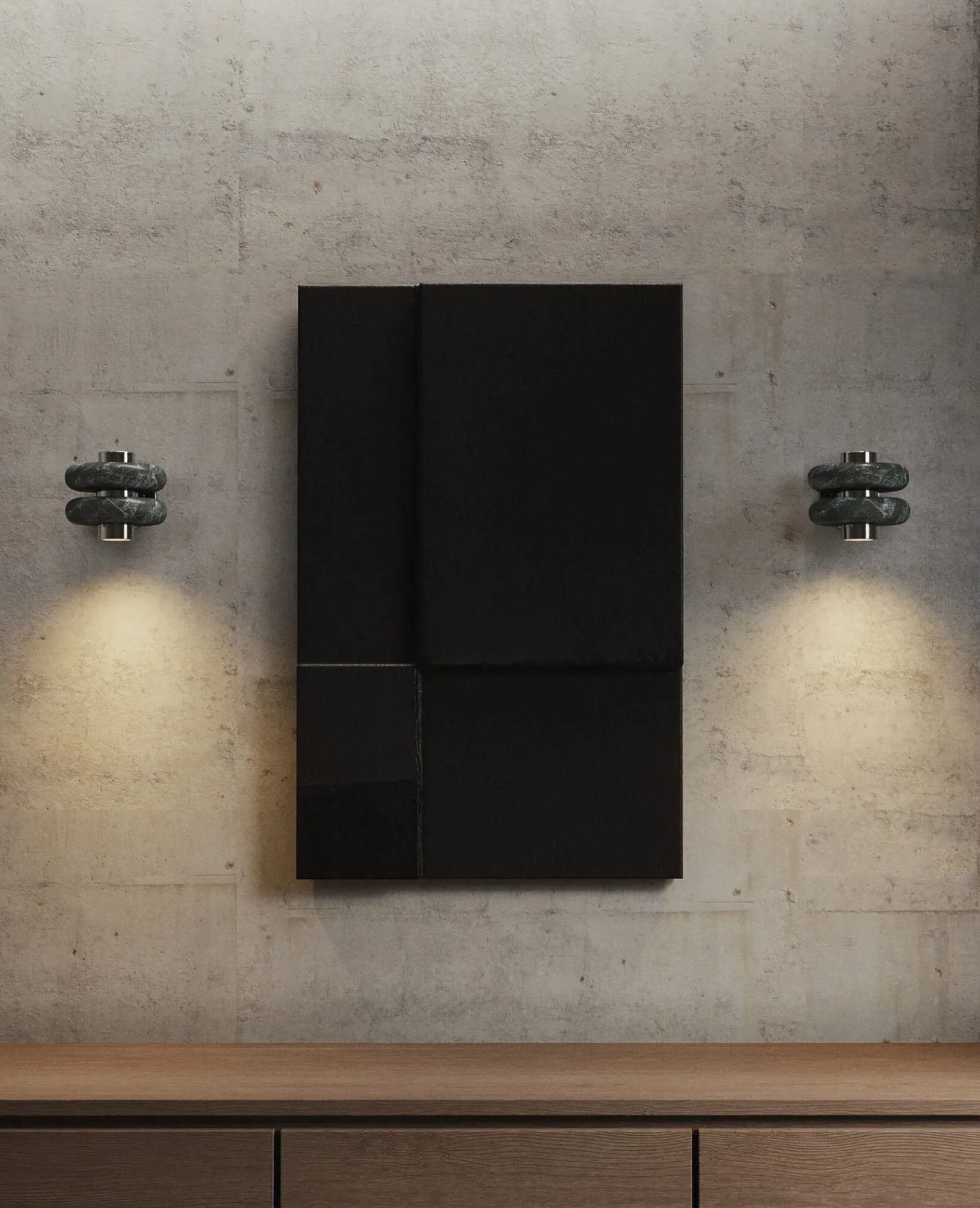 Modern Marble Wall Sconce Stylish Verde Tikal Henne Decor