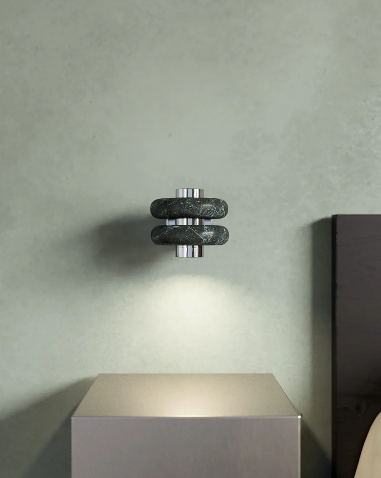 Modern Marble Wall Sconce Stylish Verde Tikal Henne Decor