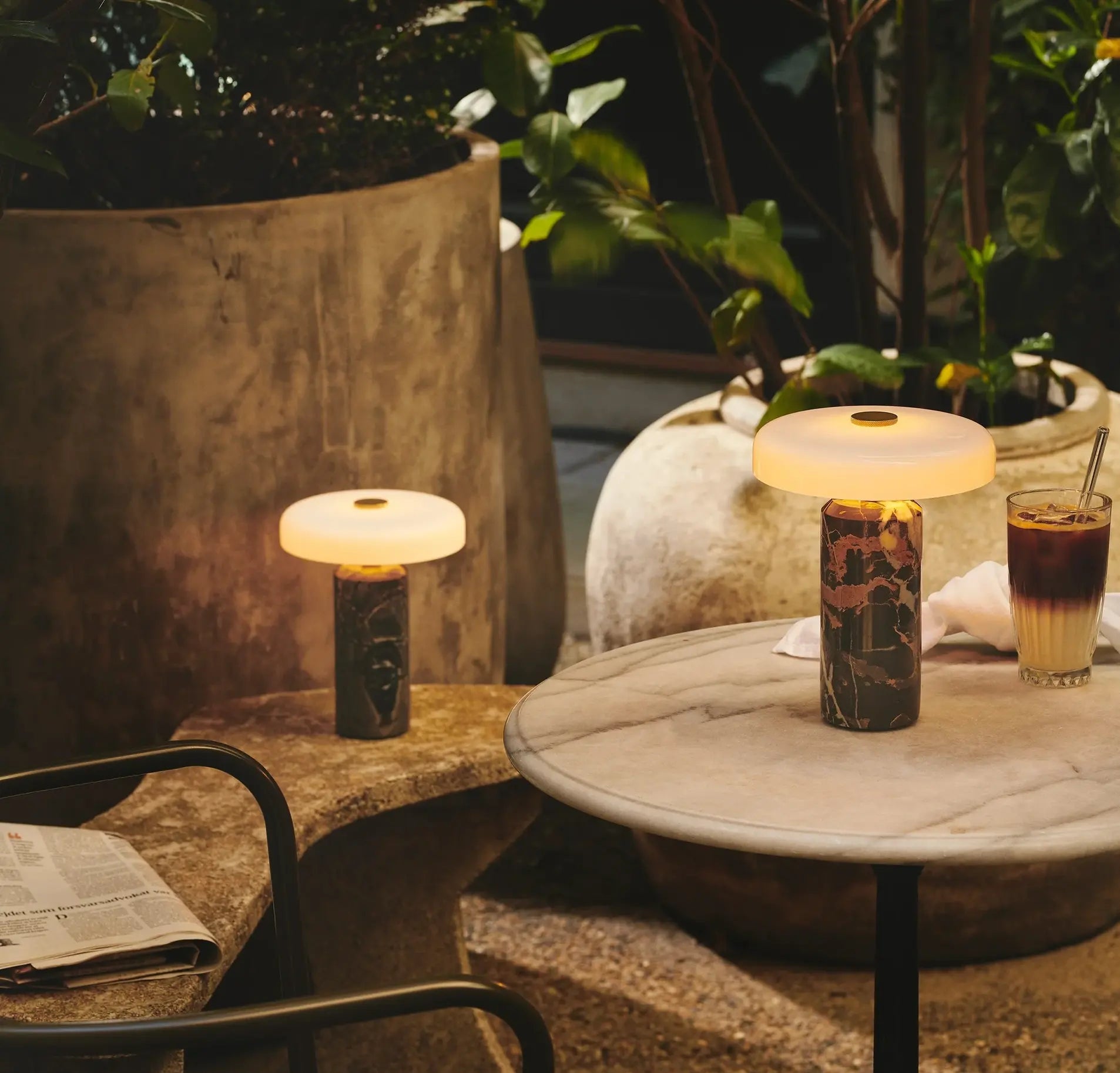 Portable Table Lamp Dark Emperador Henne Decor