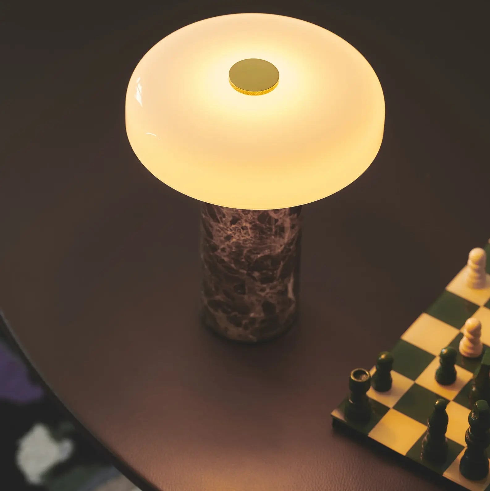 Portable Table Lamp Dark Emperador Henne Decor