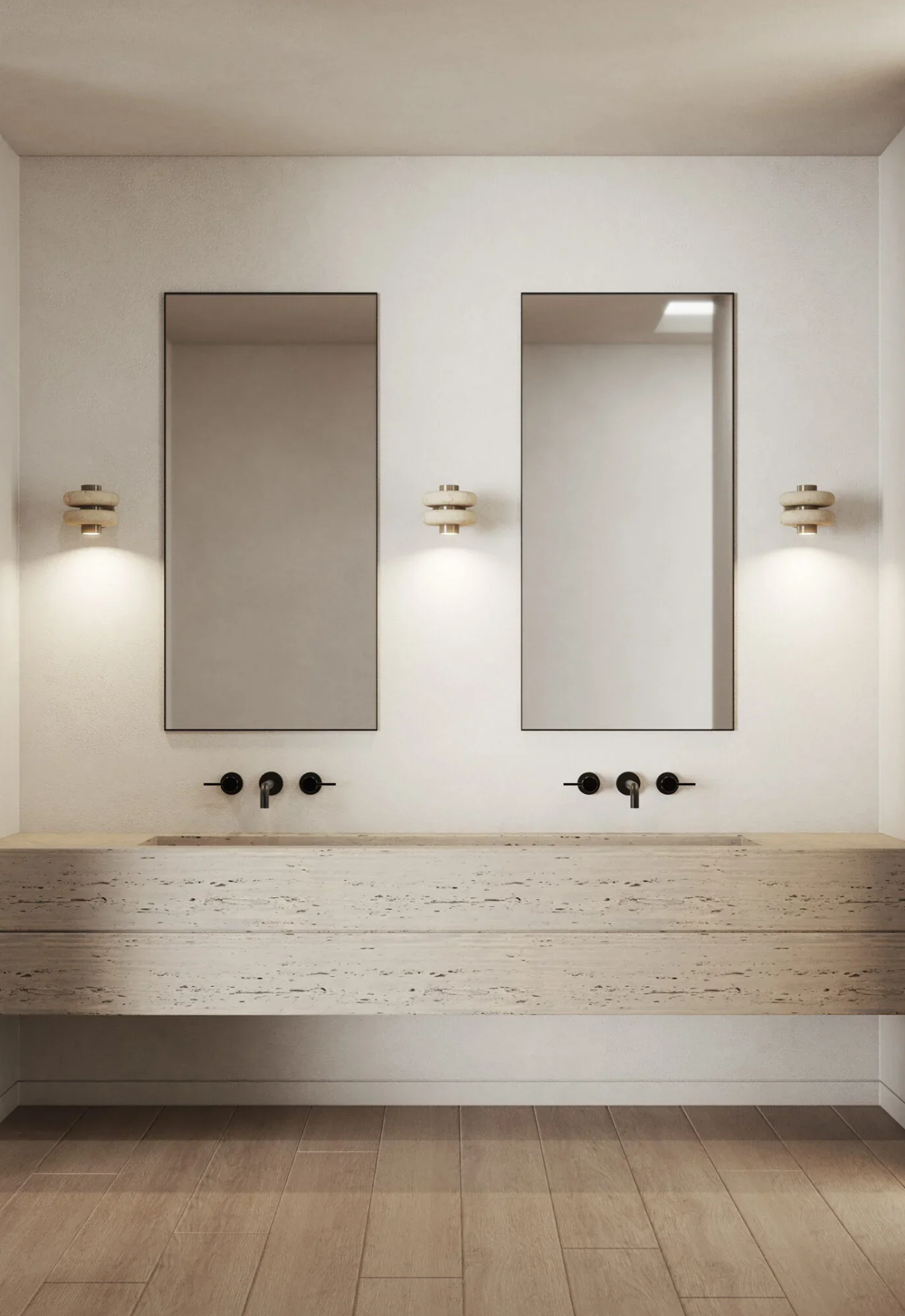 Modern Marble Wall Sconce Stylish Beige Henne Decor