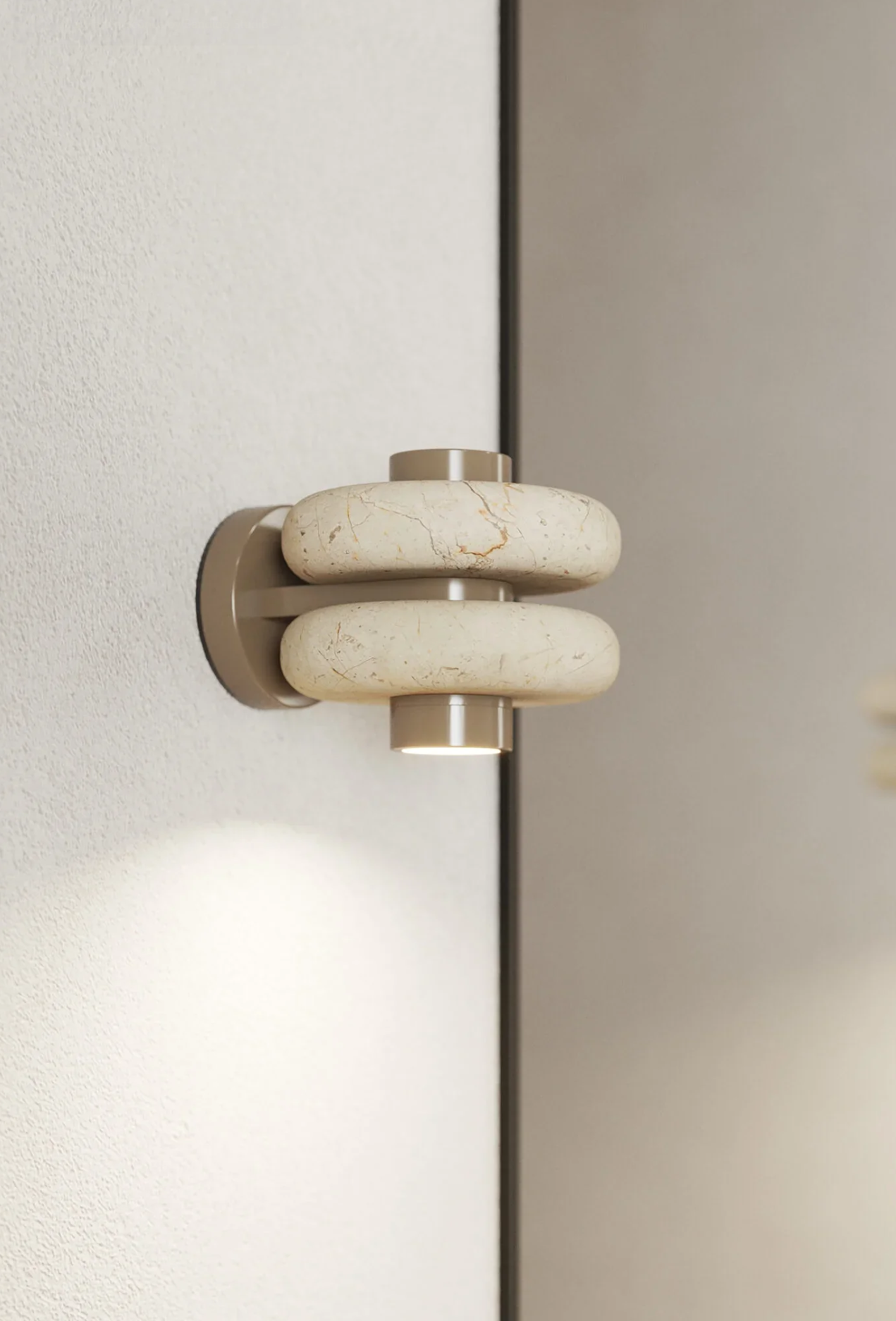 Modern Marble Wall Sconce Stylish Beige Henne Decor