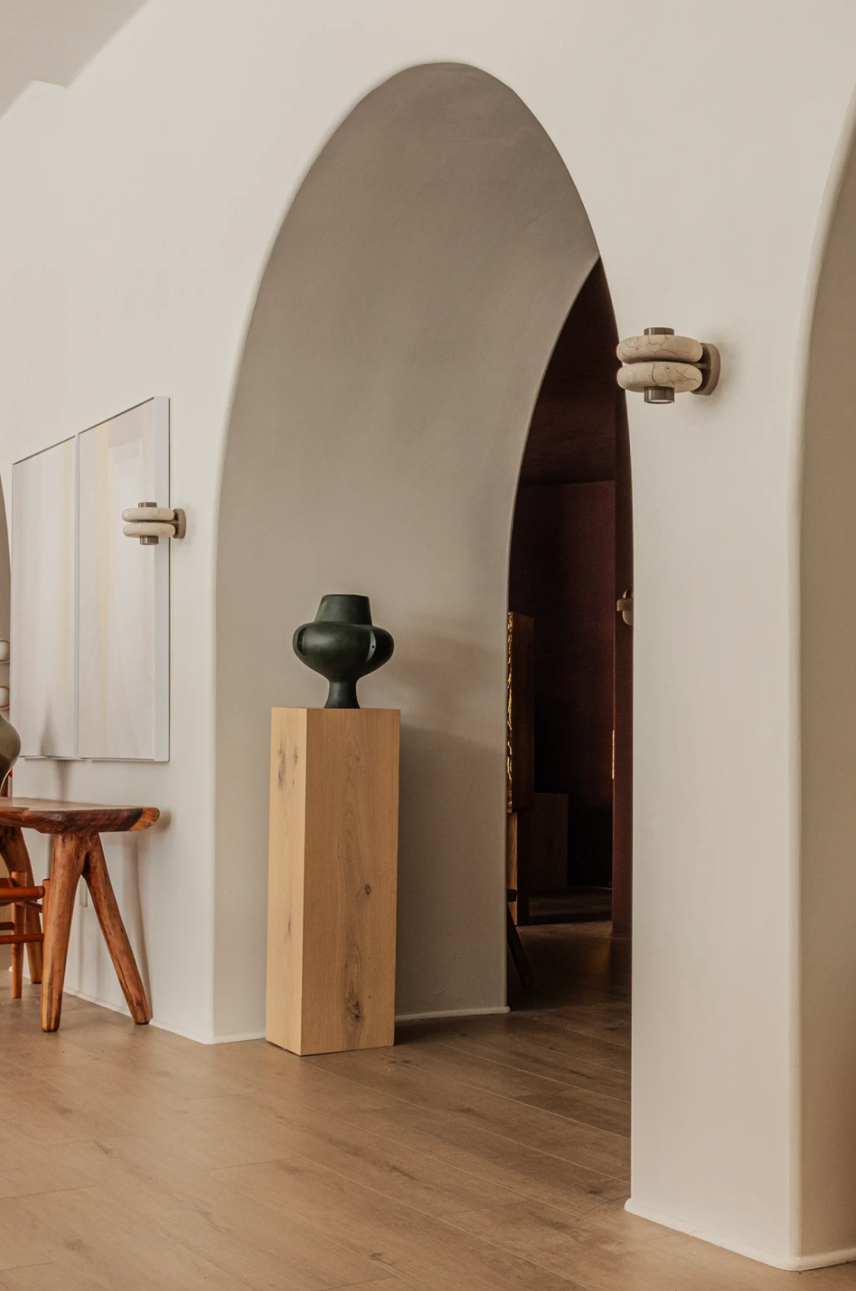 Modern Marble Wall Sconce Stylish Beige Henne Decor