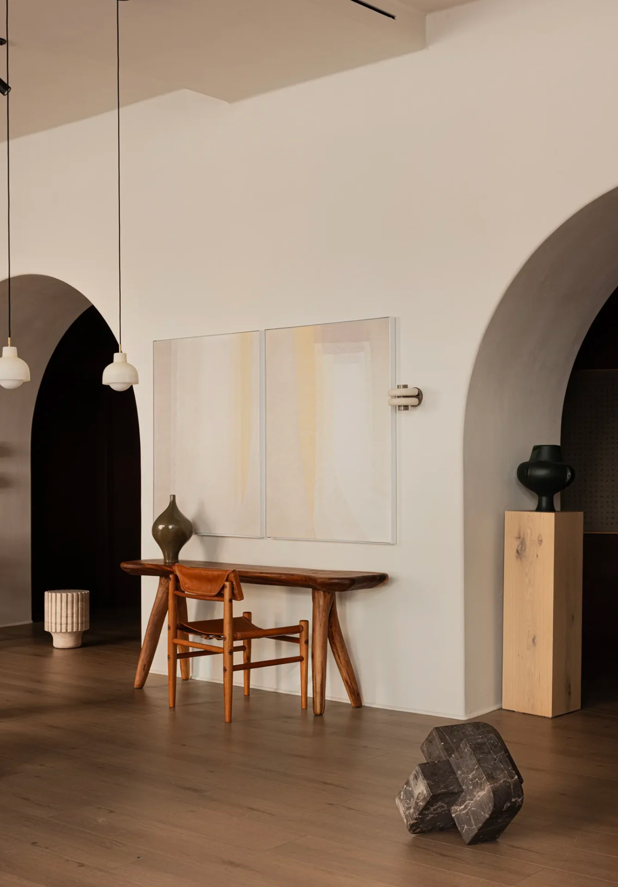 Modern Marble Wall Sconce Stylish Beige Henne Decor