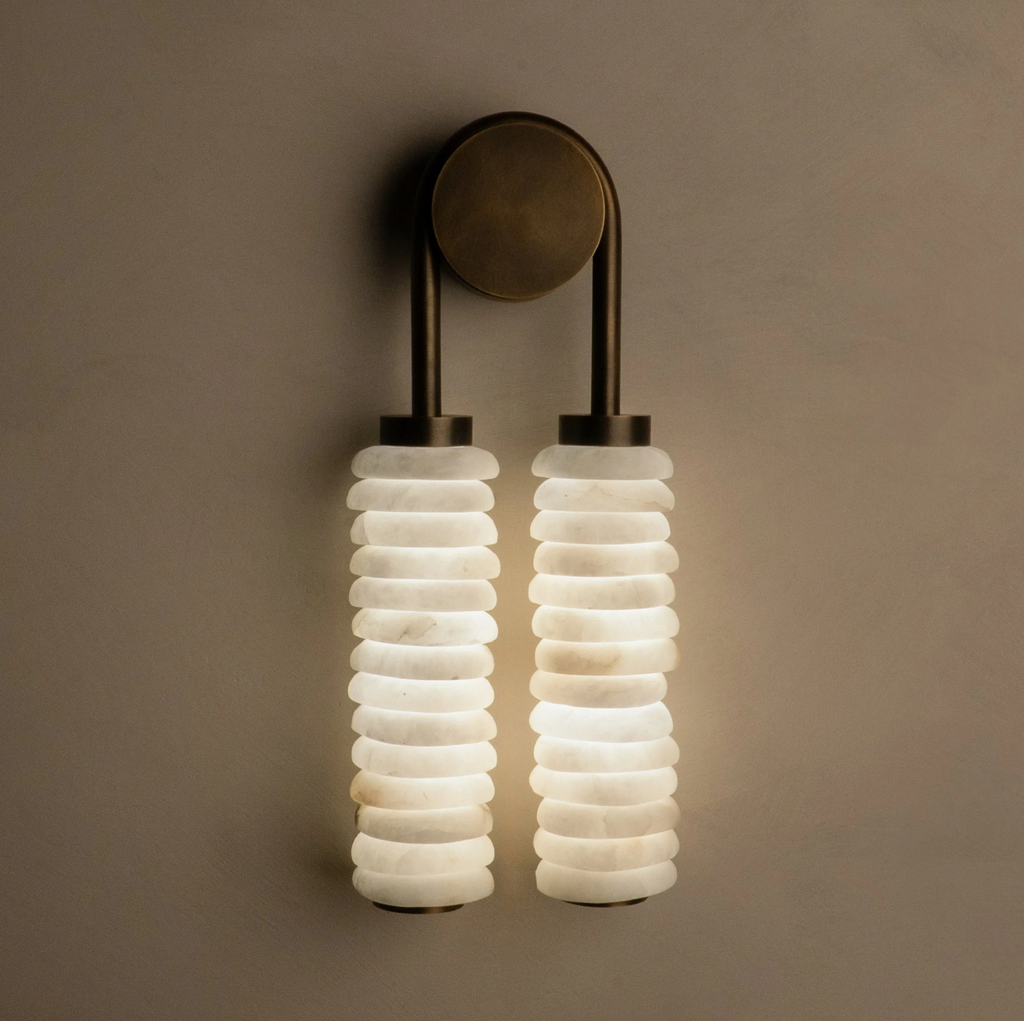DOUBLE SPANISH MARBLE WALL SCONCE Henne Decor