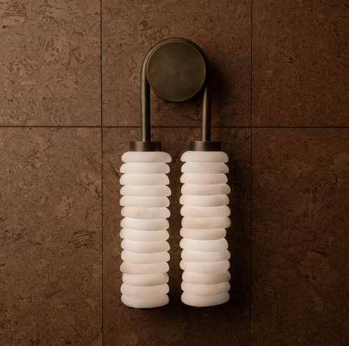 DOUBLE SPANISH MARBLE WALL SCONCE Henne Decor