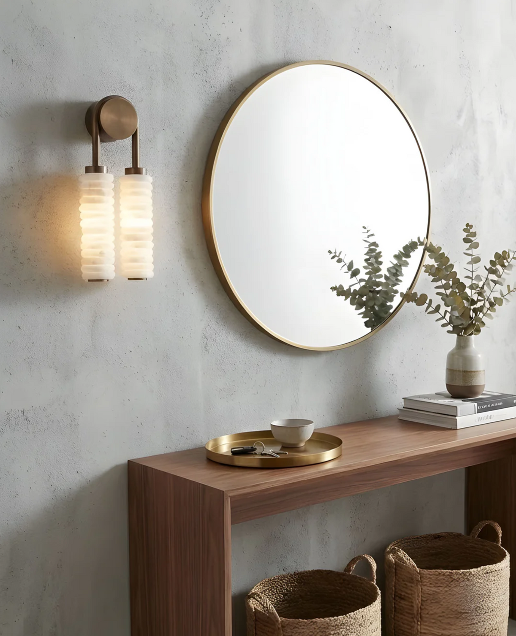 DOUBLE SPANISH MARBLE WALL SCONCE Henne Decor